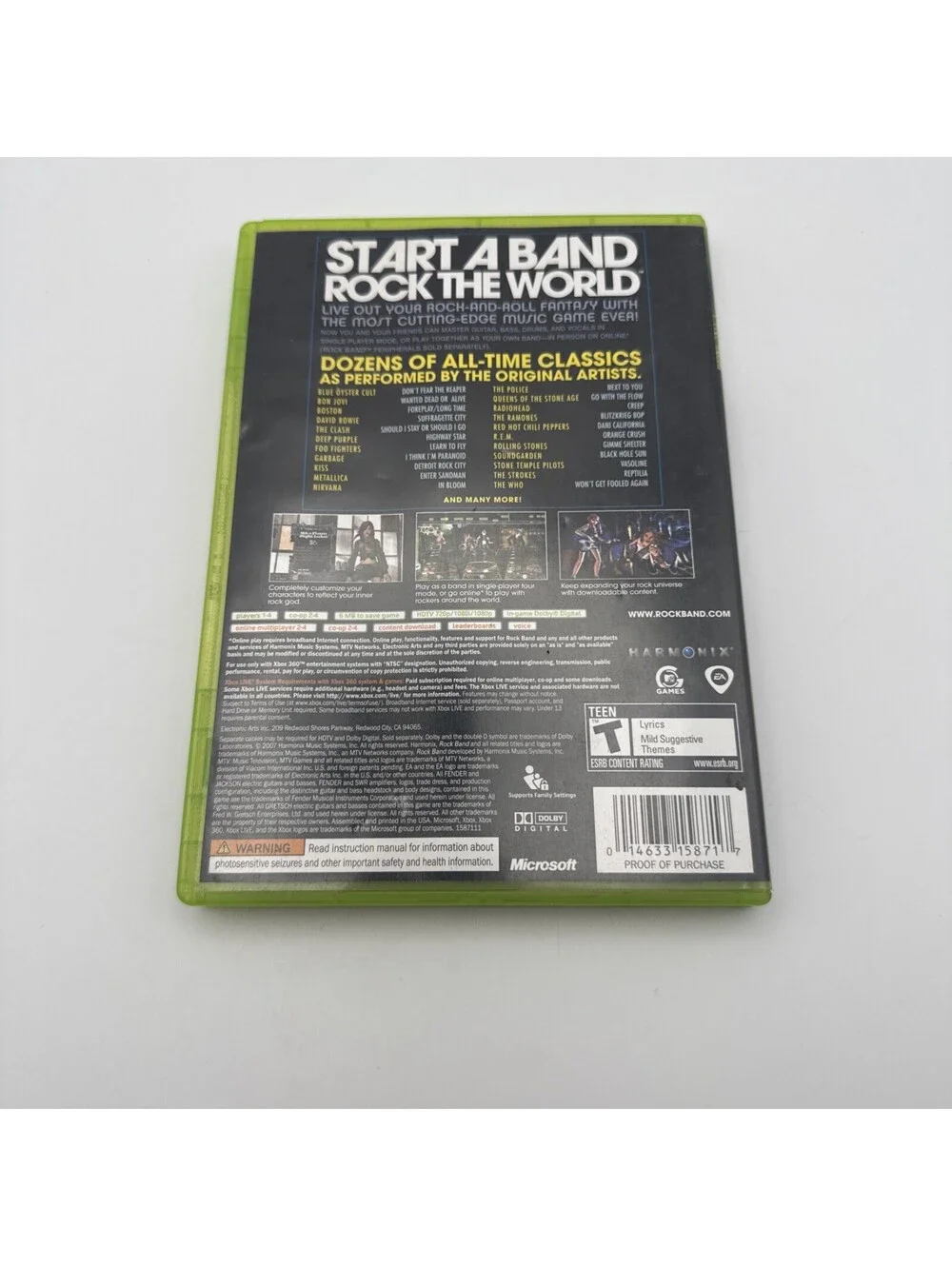 Rock Band Xbox 360 Game With Manual - CIB